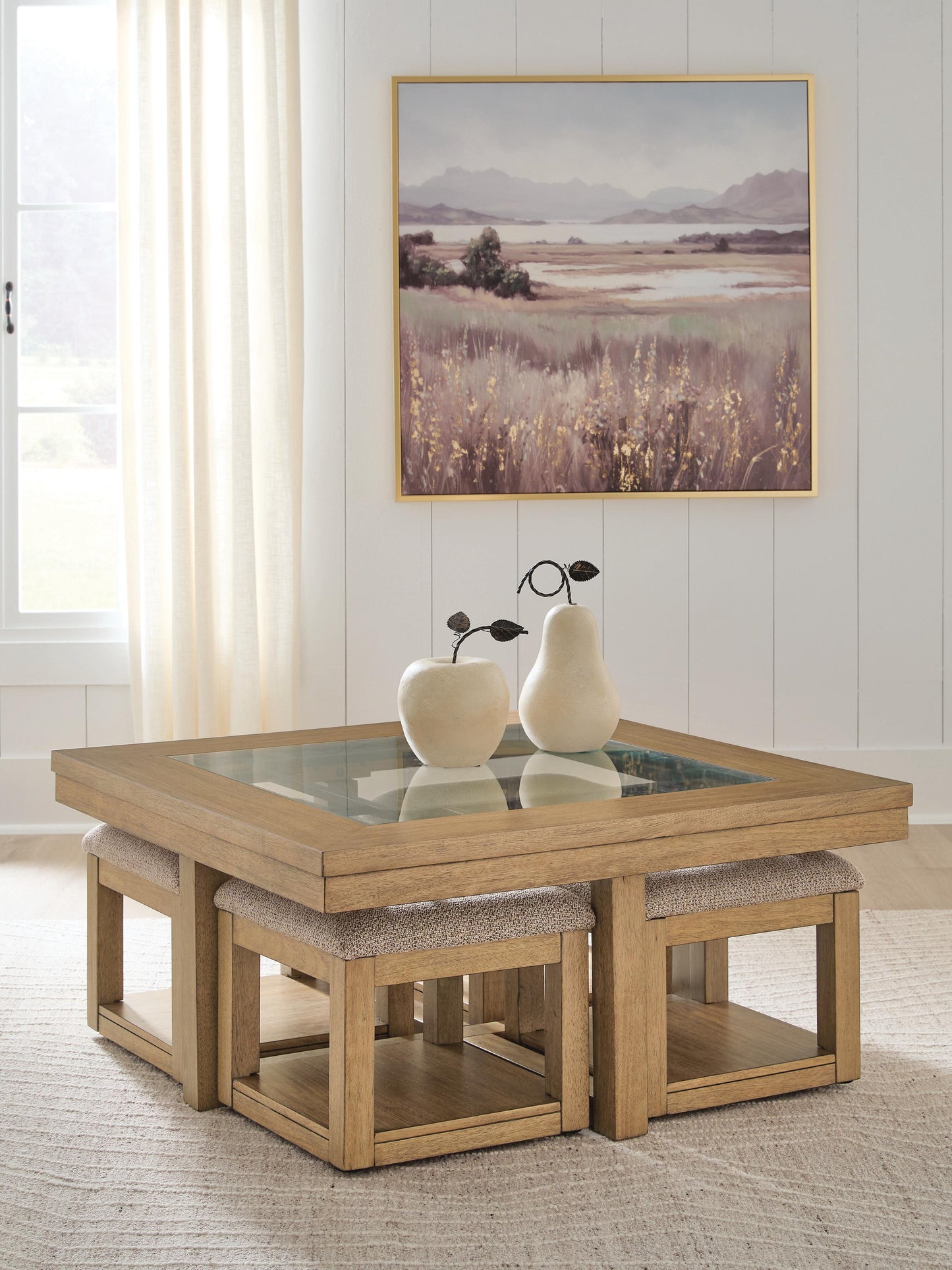 Cape Furniture Outlet - Ashley Furniture - Wittenmyer Coffee Table with 4 Stools (Set of 5) - Cocktail TBL w/4 Stools (5/CN) - T794-20