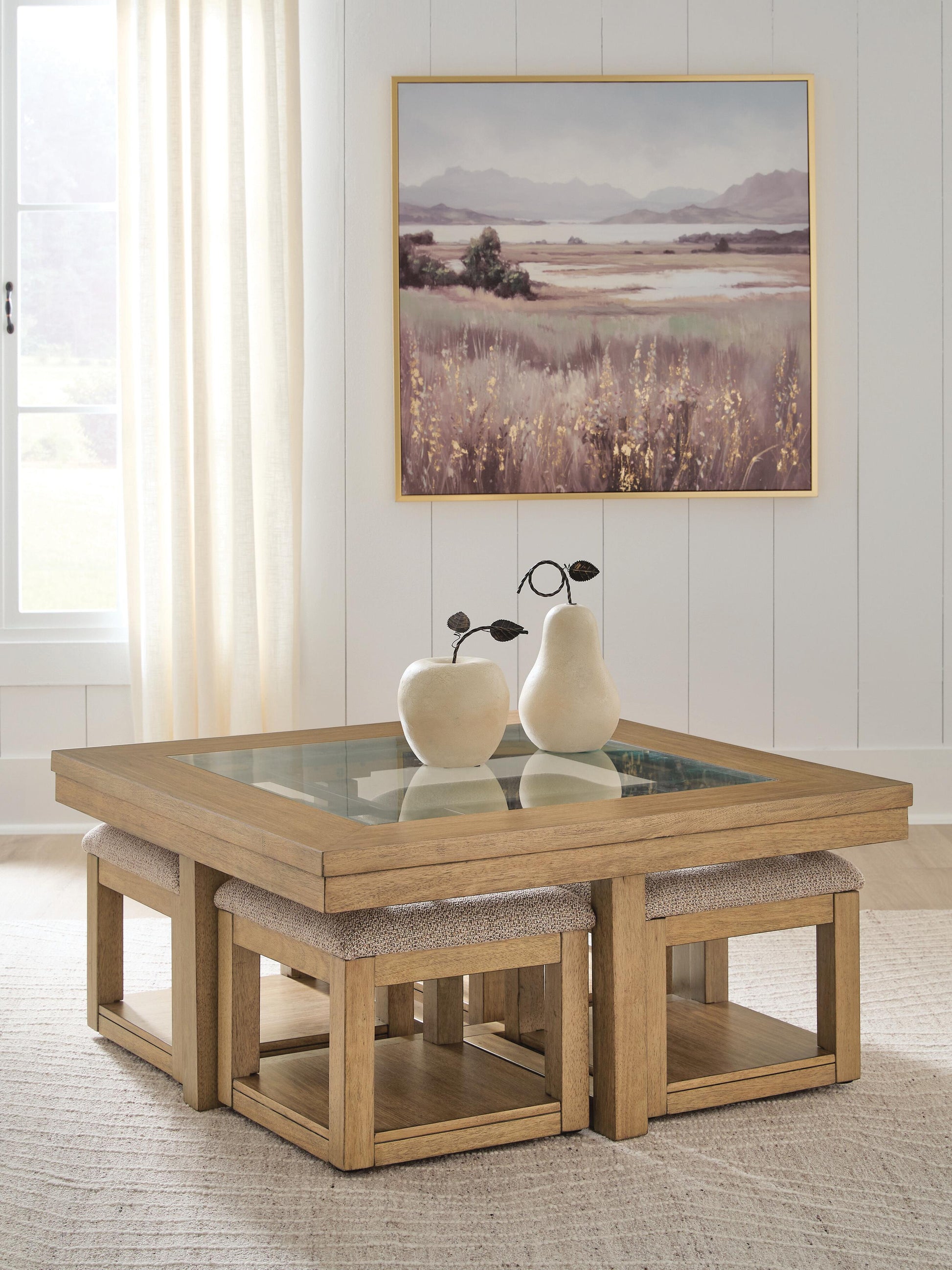 Cape Furniture Outlet - Ashley Furniture - Wittenmyer Coffee Table with 4 Stools (Set of 5) - Cocktail TBL w/4 Stools (5/CN) - T794-20