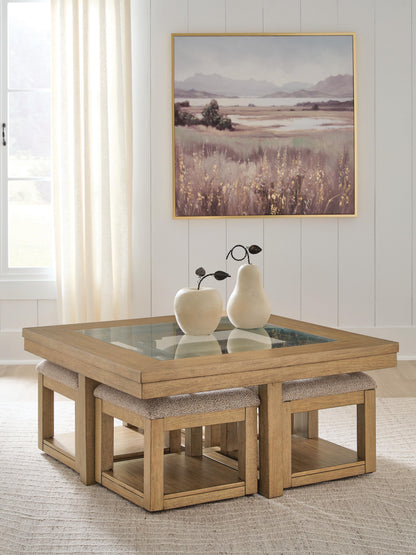 Cape Furniture Outlet - Ashley Furniture - Wittenmyer Coffee Table with 4 Stools (Set of 5) - Cocktail TBL w/4 Stools (5/CN) - T794-20
