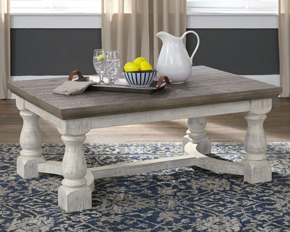 Cape Furniture Outlet - Ashley Furniture - Havalance Coffee Table - Rectangular Cocktail Table / Gray/White - T814-1