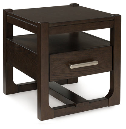 Cape Furniture Outlet - Ashley Furniture - Breckington End Table - Rectangular End Table / Dark Brown - T656-3