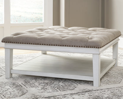 Cape Furniture Outlet - Ashley Furniture - Kanwyn Upholstered Ottoman Coffee Table - UPH Ottoman Cocktail Table / Whitewash - T937-21
