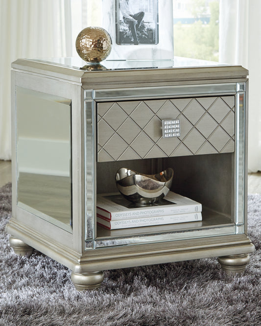 Cape Furniture Outlet - Ashley Furniture - Chevanna End Table - Rectangular End Table / Platinum - T942-3