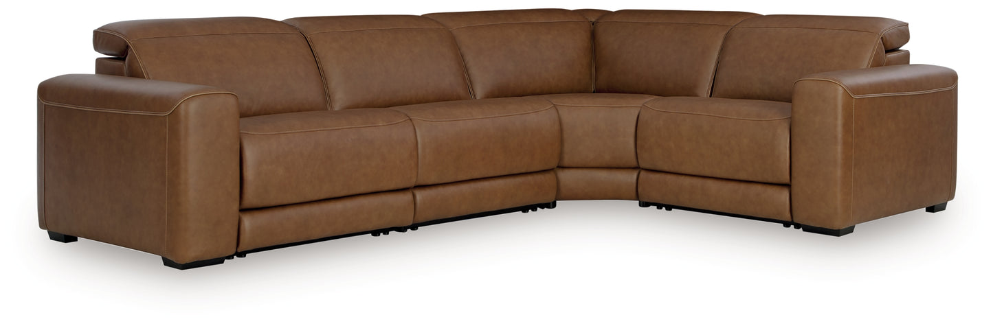 Cape Furniture Outlet - Ashley Furniture - Magic Man Sectional - 4-Piece Power Reclining Sectional / Caramel - PCU10700S11