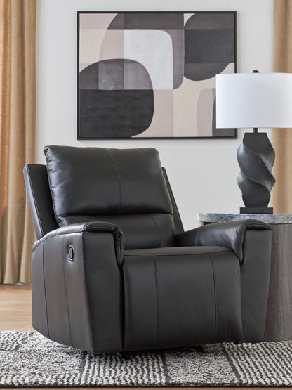Cape Furniture Outlet - Ashley Furniture - Glossmore Living Room - Rocker Recliner / Black - PCU1170025