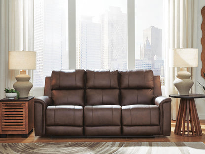 Cape Furniture Outlet - Ashley Furniture - Bleckley Living Room - PWR REC Sofa with ADJ Headrest / Espresso - PCU1200115