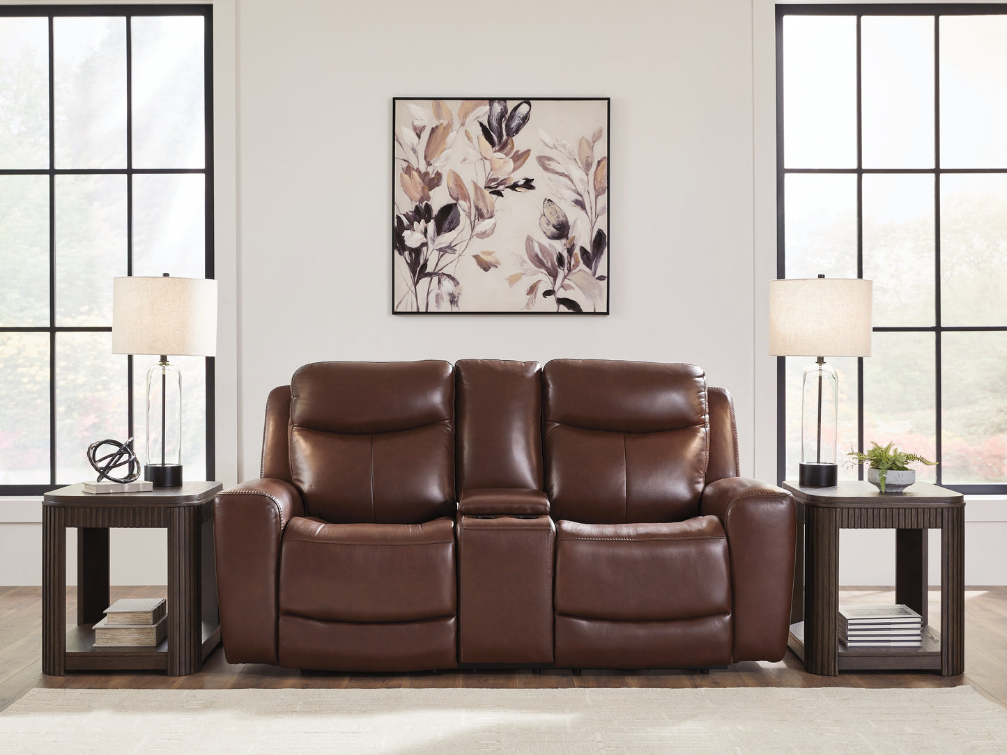 Cape Furniture Outlet - Ashley Furniture - Next Move Living Room - PWR REC Loveseat/CON/ADJ HDRST / Mahogany - PCU1210218