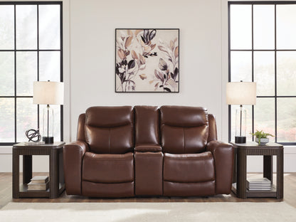 Cape Furniture Outlet - Ashley Furniture - Next Move Living Room - PWR REC Loveseat/CON/ADJ HDRST / Mahogany - PCU1210218