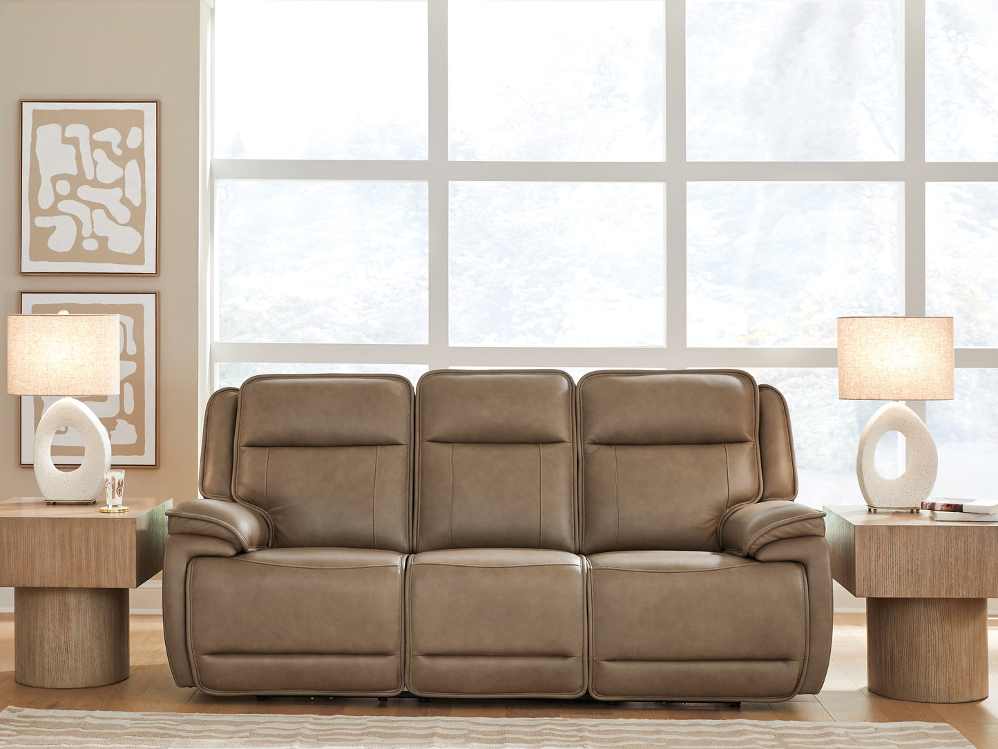 Cape Furniture Outlet - Ashley Furniture - Glencroft Living Room - PWR REC Sofa with ADJ Headrest - PCU1240015