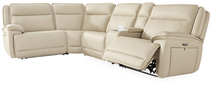 Cape Furniture Outlet - Ashley Furniture - Double Deal Sectional - 5-Piece Reclining Sectional with Console / Almond - U13001S8