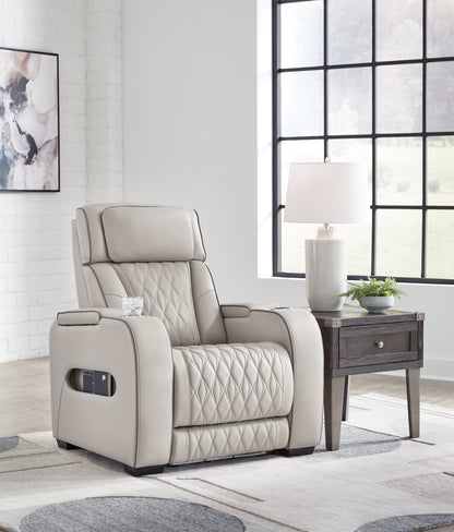 Cape Furniture Outlet - Ashley Furniture - Boyington Living Room - PWR Recliner/ADJ Headrest / Gray - U2710513
