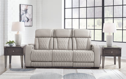 Cape Furniture Outlet - Ashley Furniture - Boyington Living Room - PWR REC Sofa with ADJ Headrest / Gray - U2710515