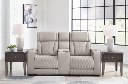Cape Furniture Outlet - Ashley Furniture - Boyington Living Room - PWR REC Loveseat/CON/ADJ HDRST / Gray - U2710518