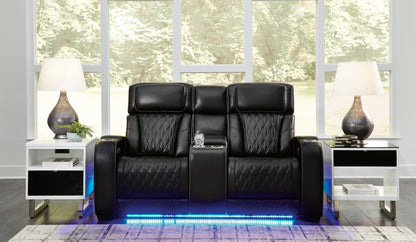 Cape Furniture Outlet - Ashley Furniture - Boyington Living Room - PWR REC Loveseat/CON/ADJ HDRST / Black - U2710618