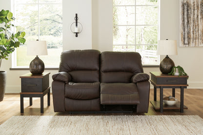 Cape Furniture Outlet - Ashley Furniture - Leesworth Living Room - Reclining Power Loveseat / Dark Brown - U4380874