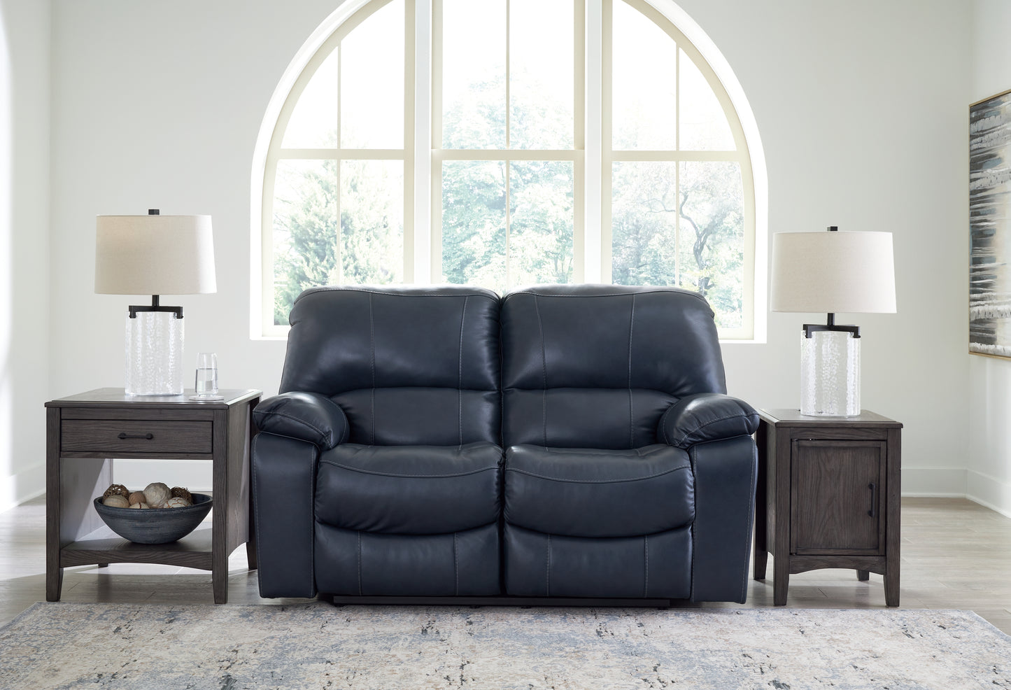 Cape Furniture Outlet - Ashley Furniture - Leesworth Living Room - Reclining Power Loveseat / Ocean - U4380974