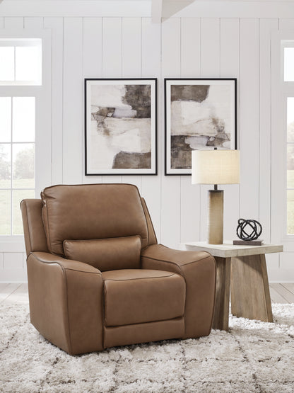 Cape Furniture Outlet - Ashley Furniture - DeepWakes Living Room - PWR Recliner/ADJ Headrest / Caramel - PCU6260613
