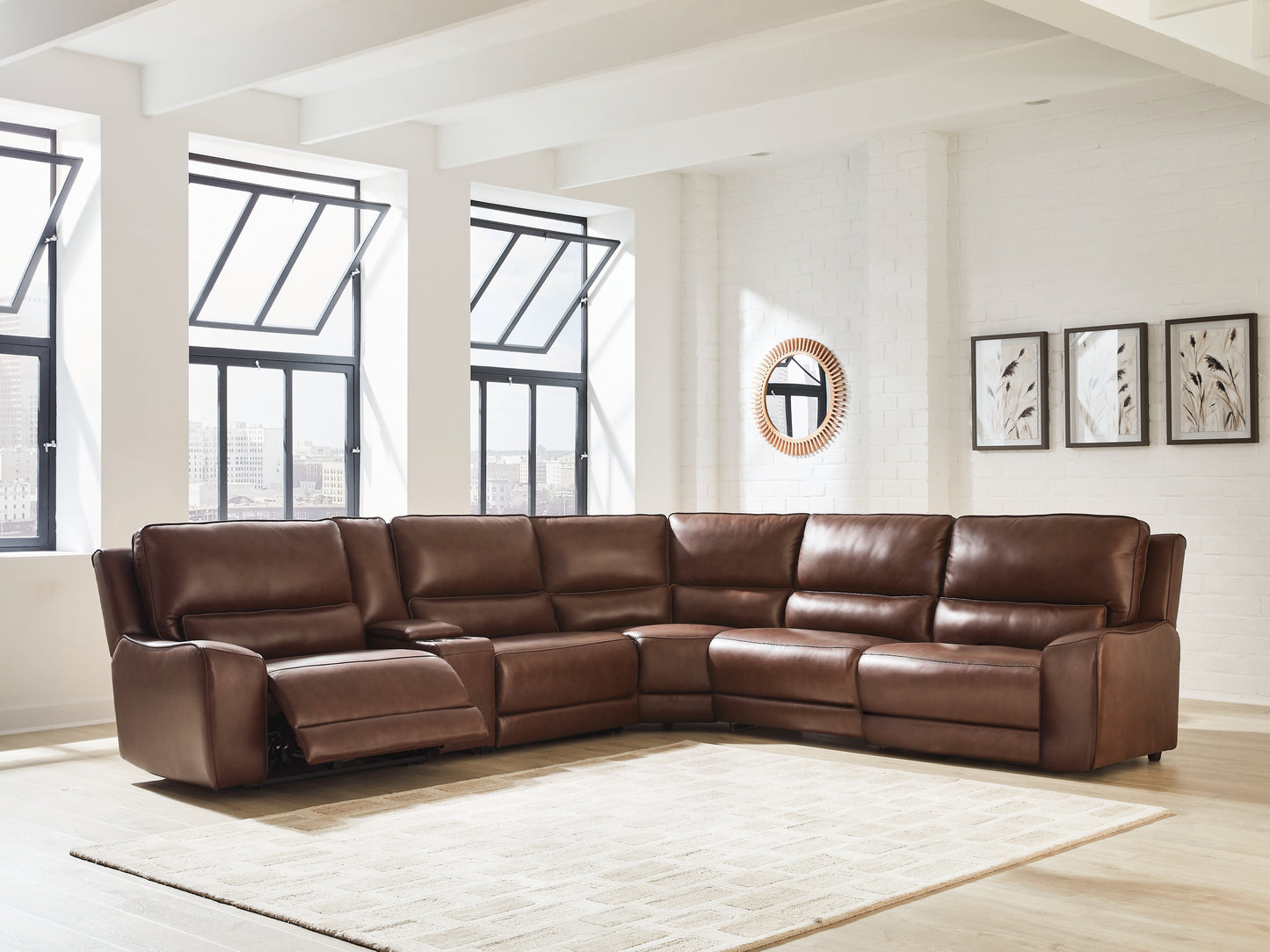 Cape Furniture Outlet - Ashley Furniture - DeepWakes Sectional - 6-Piece Reclining Sectional with Storage Console / Canyon - PCU62607S36