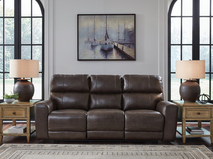 Cape Furniture Outlet - Ashley Furniture - Crossplex Living Room - PWR REC Sofa with ADJ Headrest / Smoke - PCU6450615