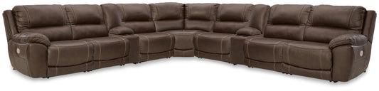 Cape Furniture Outlet - Ashley Furniture - Dunleith 9-Piece Power Reclining Sectional - 9-piece Power Reclining Sectional / Chocolate - U71604S10
