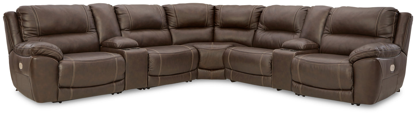 Cape Furniture Outlet - Ashley Furniture - Dunleith Sectional - 7-Piece Power Reclining Sectional / Chocolate - U71604S7