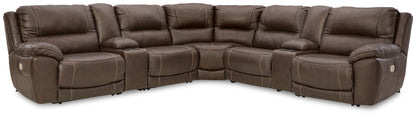Cape Furniture Outlet - Ashley Furniture - Dunleith Sectional - 7-Piece Power Reclining Sectional / Chocolate - U71604S7