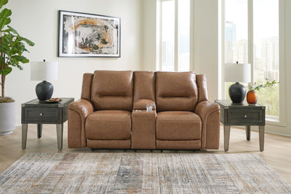 Cape Furniture Outlet - Ashley Furniture - Trasimeno Living Room - PWR REC Loveseat/CON/ADJ HDRST / Caramel - U8281518