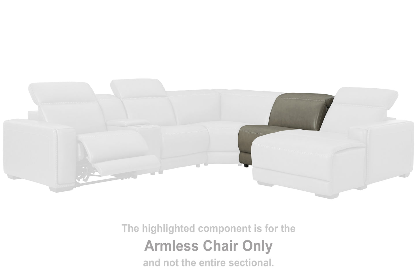 Cape Furniture Outlet - Ashley Furniture - Correze Sectional - Armless Chair / Gray - U9420246