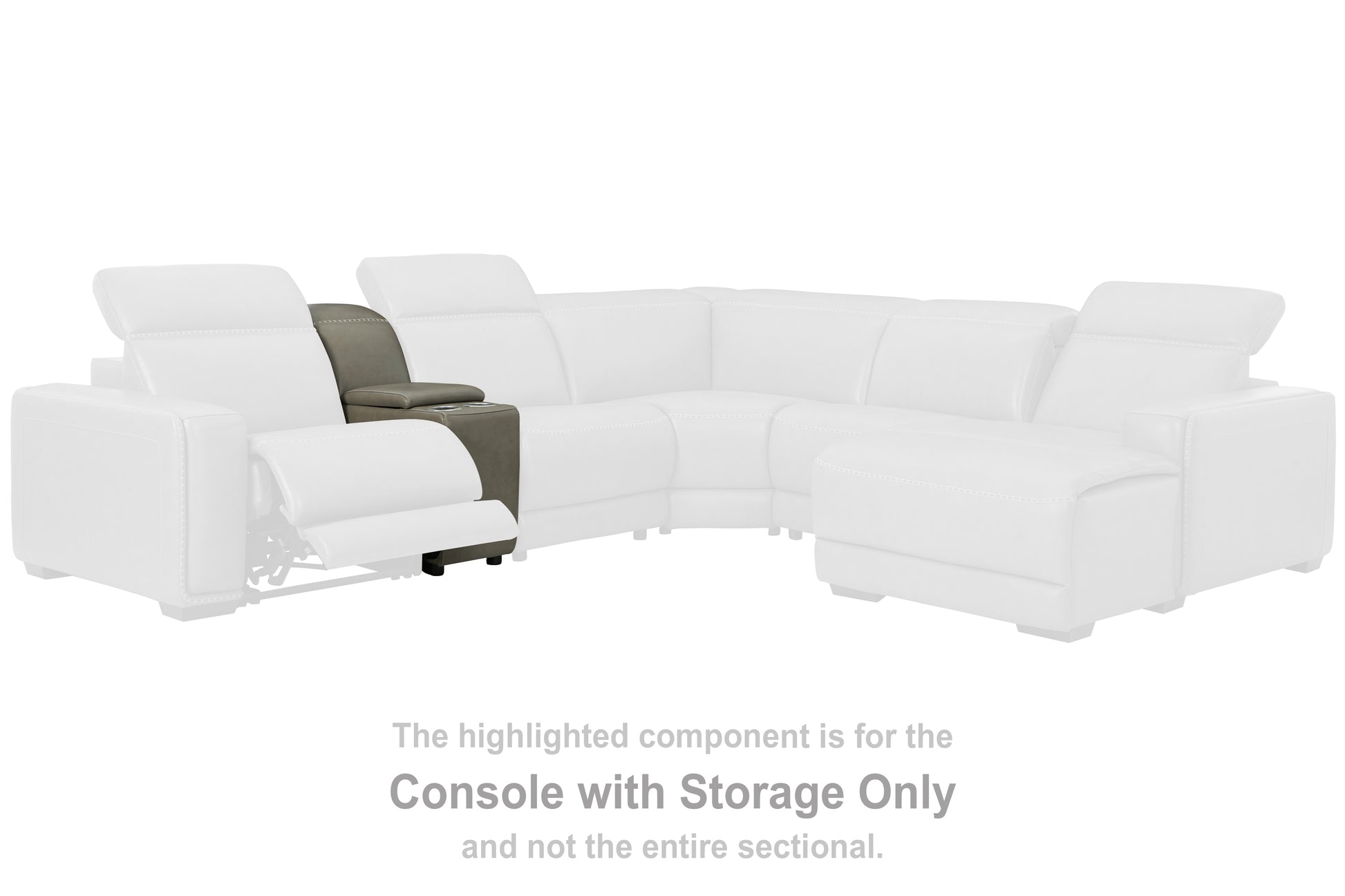 Cape Furniture Outlet - Ashley Furniture - Correze Sectional - Console with Storage / Gray - U9420257