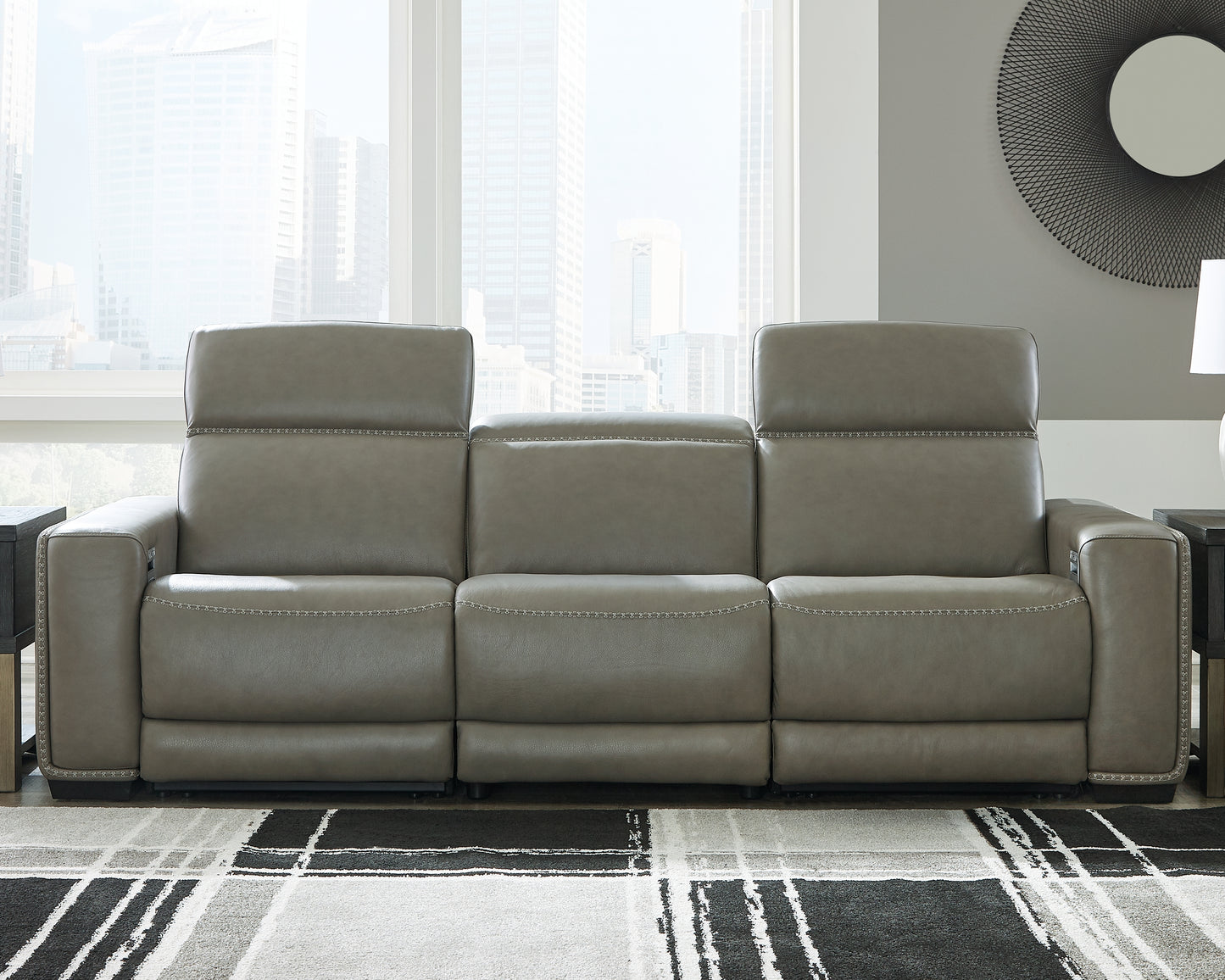 Cape Furniture Outlet - Ashley Furniture - Correze Sectional - 3-Piece Power Reclining Sectional Sofa / Gray - U94202S2