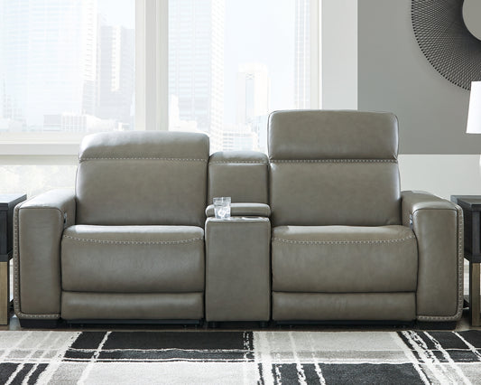 Cape Furniture Outlet - Ashley Furniture - Correze Sectional - 3-Piece Power Reclining Sectional with Chaise / Gray - U94202S11