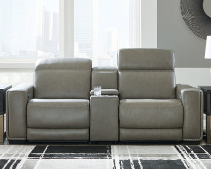 Cape Furniture Outlet - Ashley Furniture - Correze Sectional - 3-Piece Power Reclining Sectional with Chaise / Gray - U94202S11