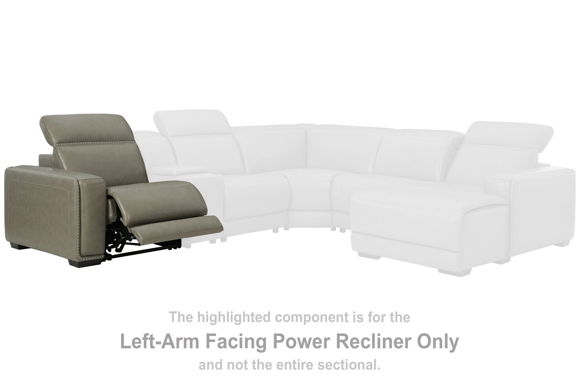 Cape Furniture Outlet - Ashley Furniture - Correze Sectional - LAF Zero Wall Power Recliner / Gray - U9420258
