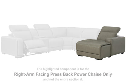 Cape Furniture Outlet - Ashley Furniture - Correze Sectional - RAF PWR Reclining Back Chaise / Gray - U9420297