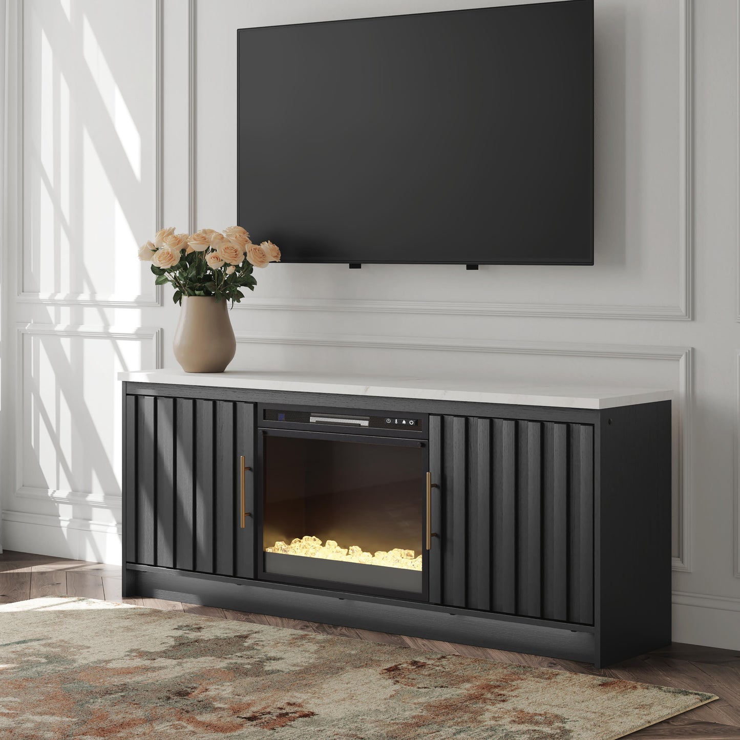 Cape Furniture Outlet - Ashley Furniture - Cadmori 63" TV Stand with Electric Fireplace - 63" TV Stand with Electric Fireplace - W2616W1