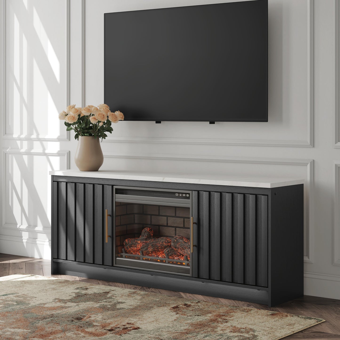 Cape Furniture Outlet - Ashley Furniture - Cadmori 63" TV Stand with Electric Fireplace - 63" TV Stand with Electric Fireplace - W2616W2