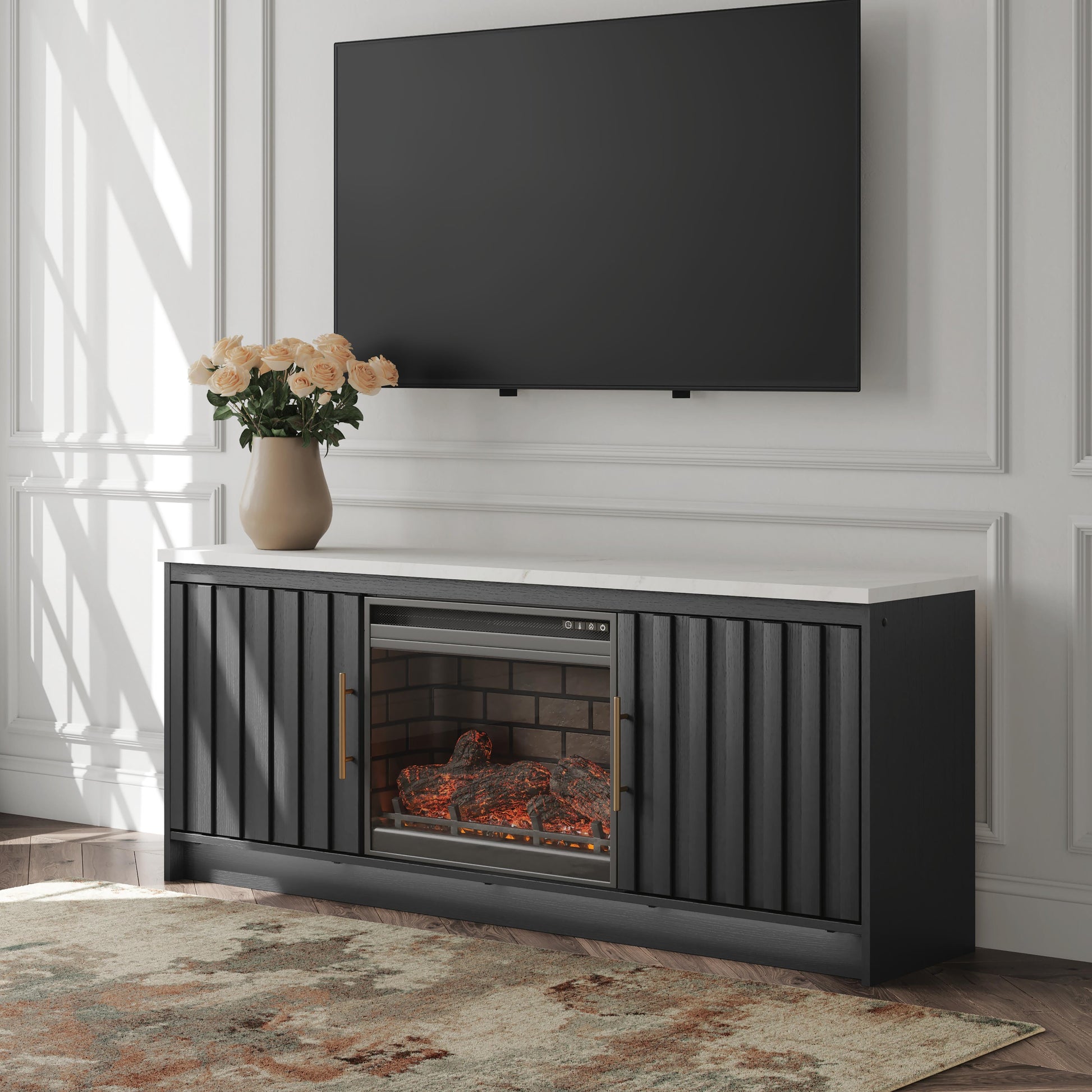 Cape Furniture Outlet - Ashley Furniture - Cadmori 63" TV Stand with Electric Fireplace - 63" TV Stand with Electric Fireplace - W2616W2