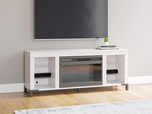 Cape Furniture Outlet - Ashley Furniture - Brollevi TV Stand - 60" with Electric Fireplace / White - W2722-168