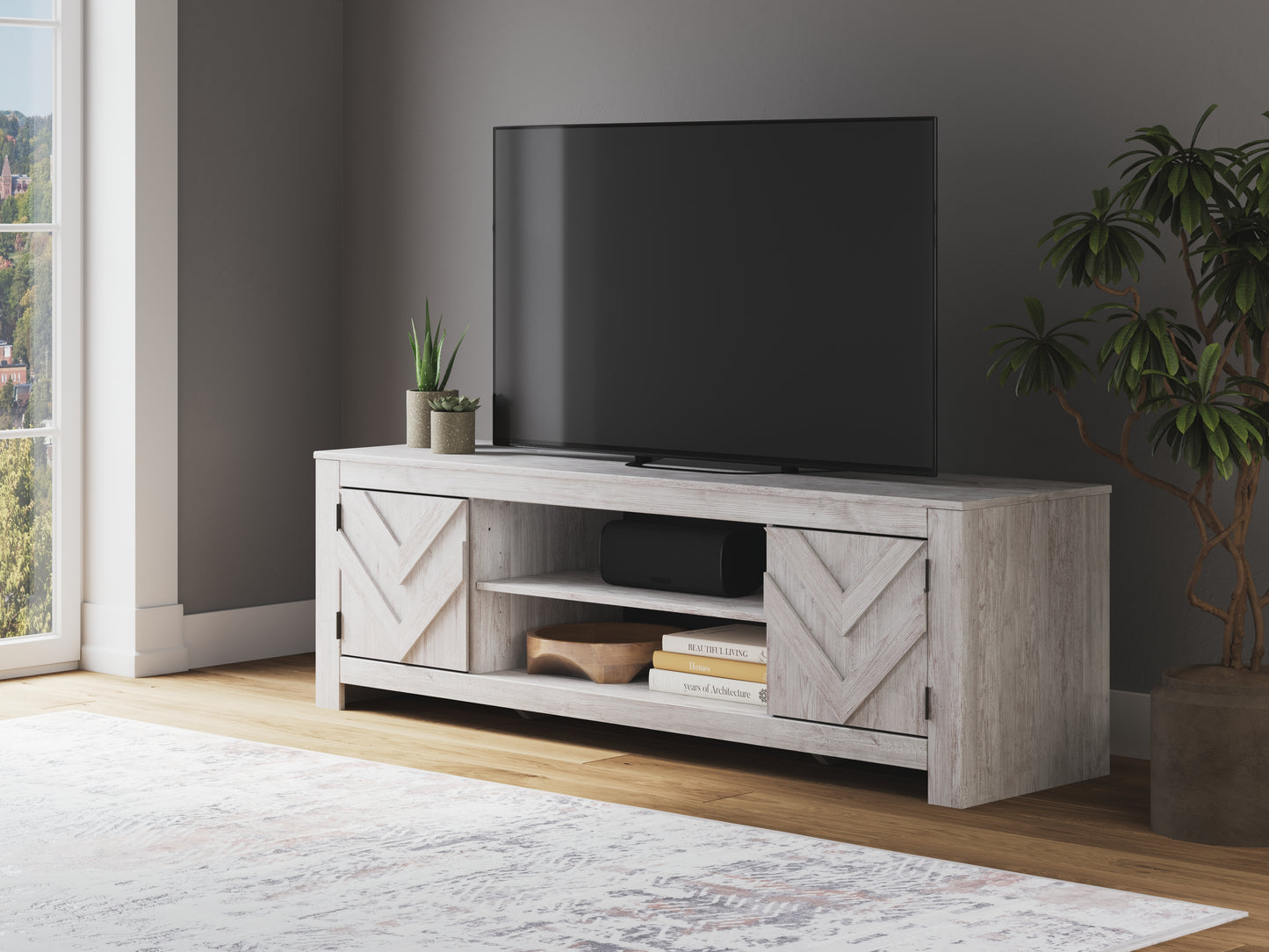 Cape Furniture Outlet - Ashley Furniture - Cayboni TV Stand - 71" / Whitewash - W3788-68