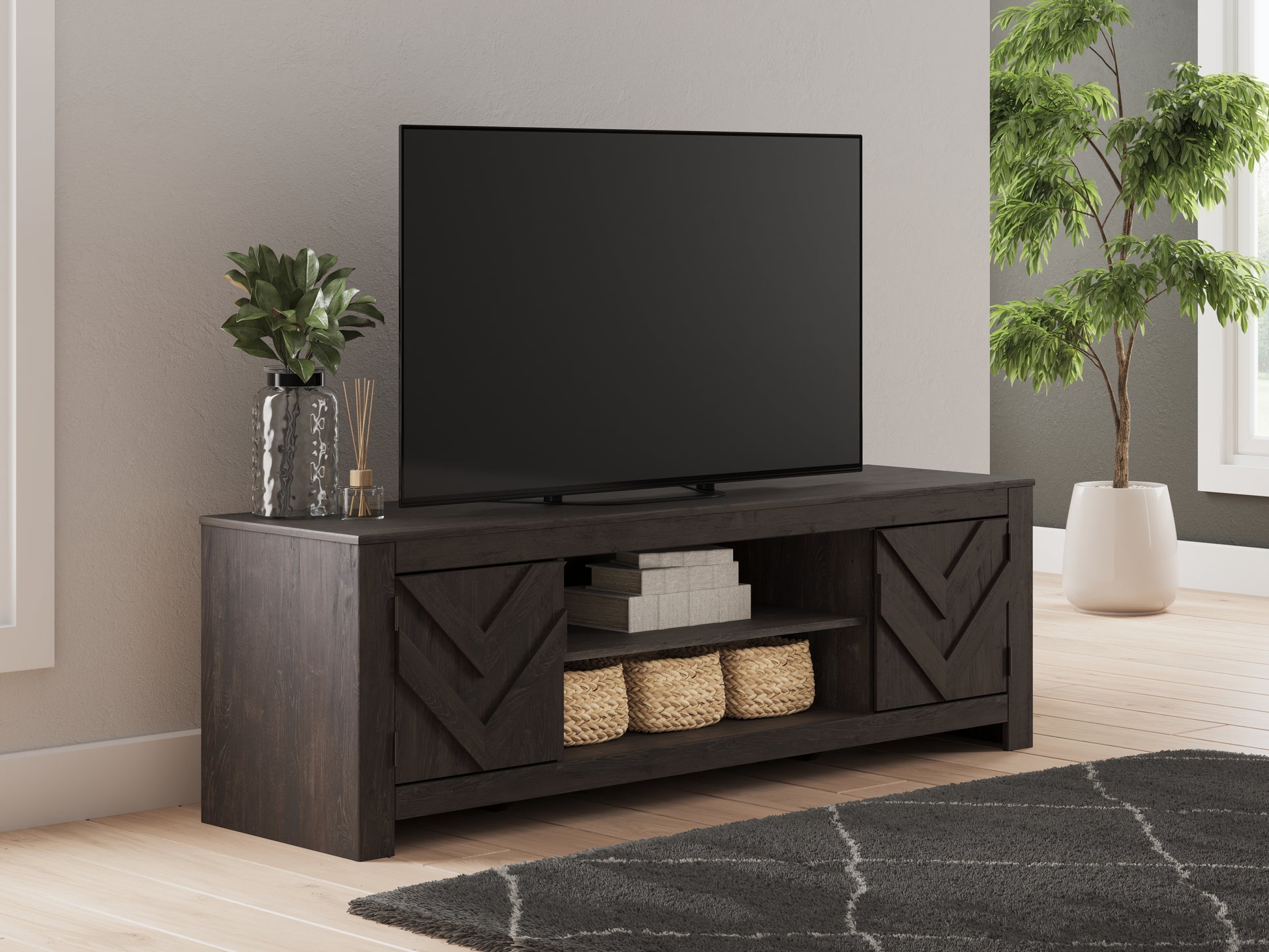 Cape Furniture Outlet - Ashley Furniture - Cayboni TV Stand - 71" / Black - W3789-68