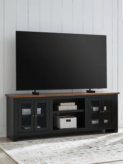 Cape Furniture Outlet - Ashley Furniture - Wildenauer 76" TV Stand - 76" / Brown/Black - W664-68