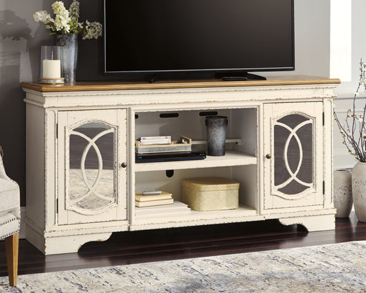 Cape Furniture Outlet - Ashley Furniture - Realyn 74" TV Stand - 74" / Chipped White - W743-68