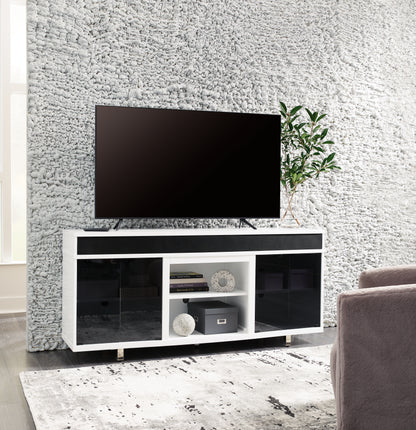 Cape Furniture Outlet - Ashley Furniture - Gardoni 72" TV Stand - 72" / White/Black - W756-68